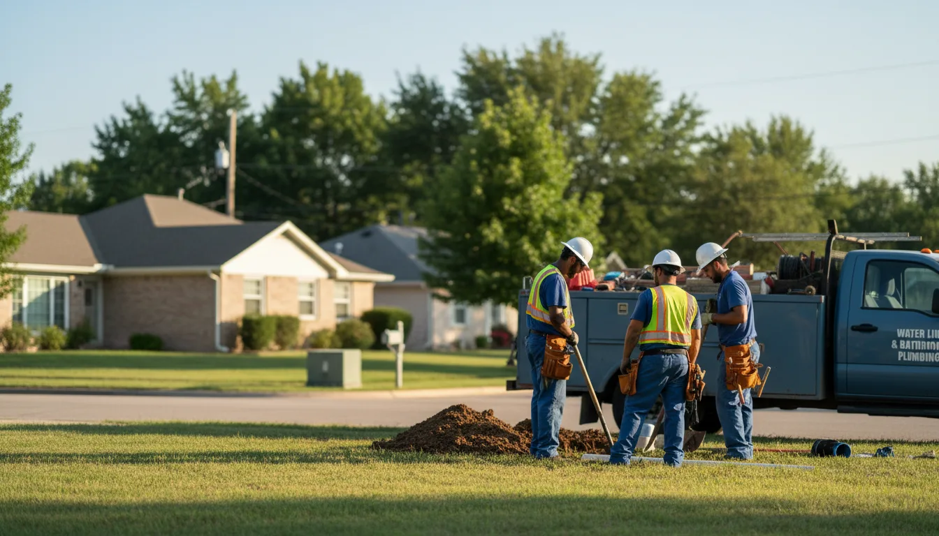 Residential water line and bathroom plumbing service in Winfield, MO